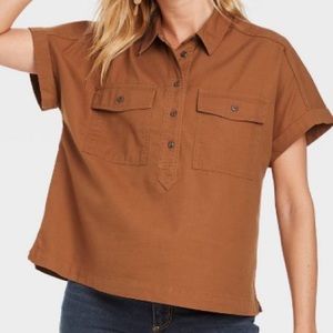 A New Day Ochre Utility Top